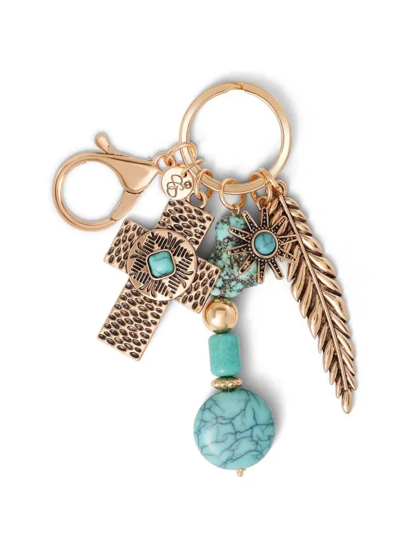 Turquoise Gold Charms Keychain sold by Jessica Simpson