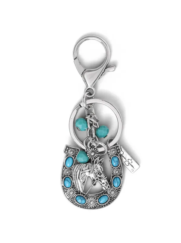 Turquoise Horse Shoe Keychain sold by Jessica Simpson