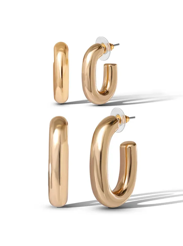 Gold 2 Hoop Earring Set sold by Jessica Simpson