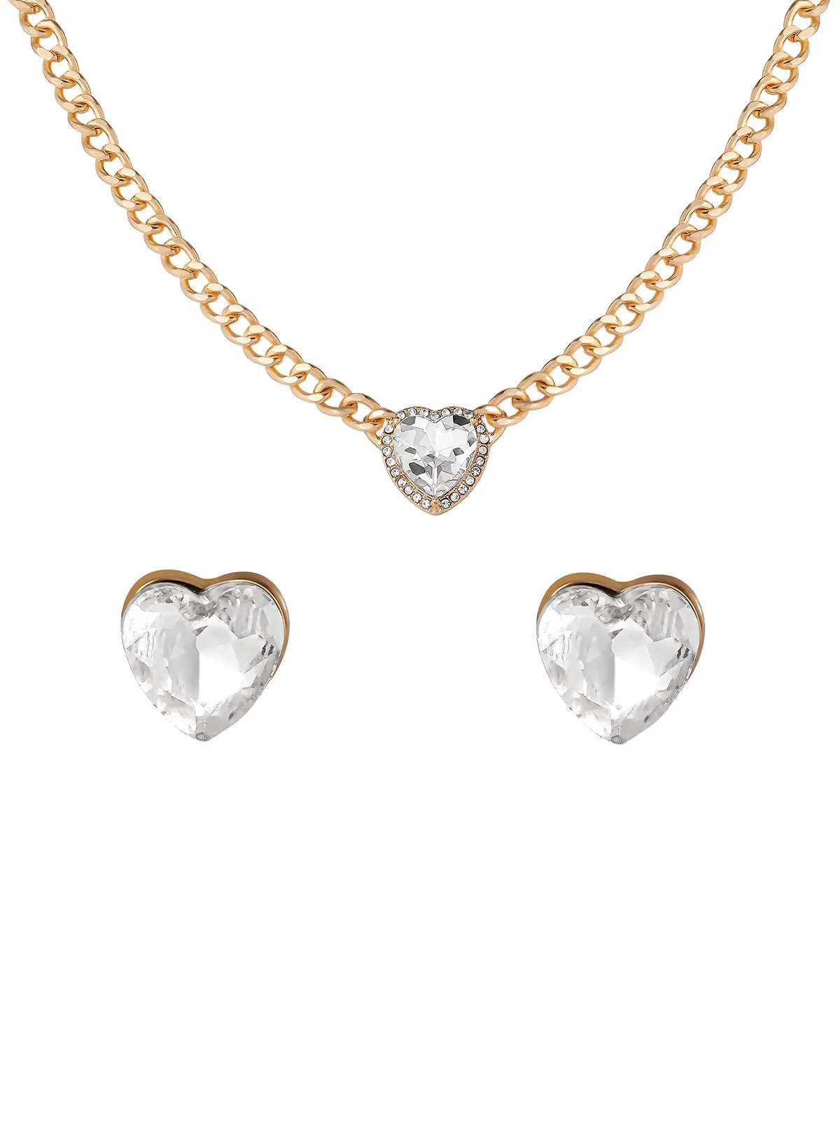 Heart Crystal Necklace & Stud Earring Set sold by Jessica Simpson