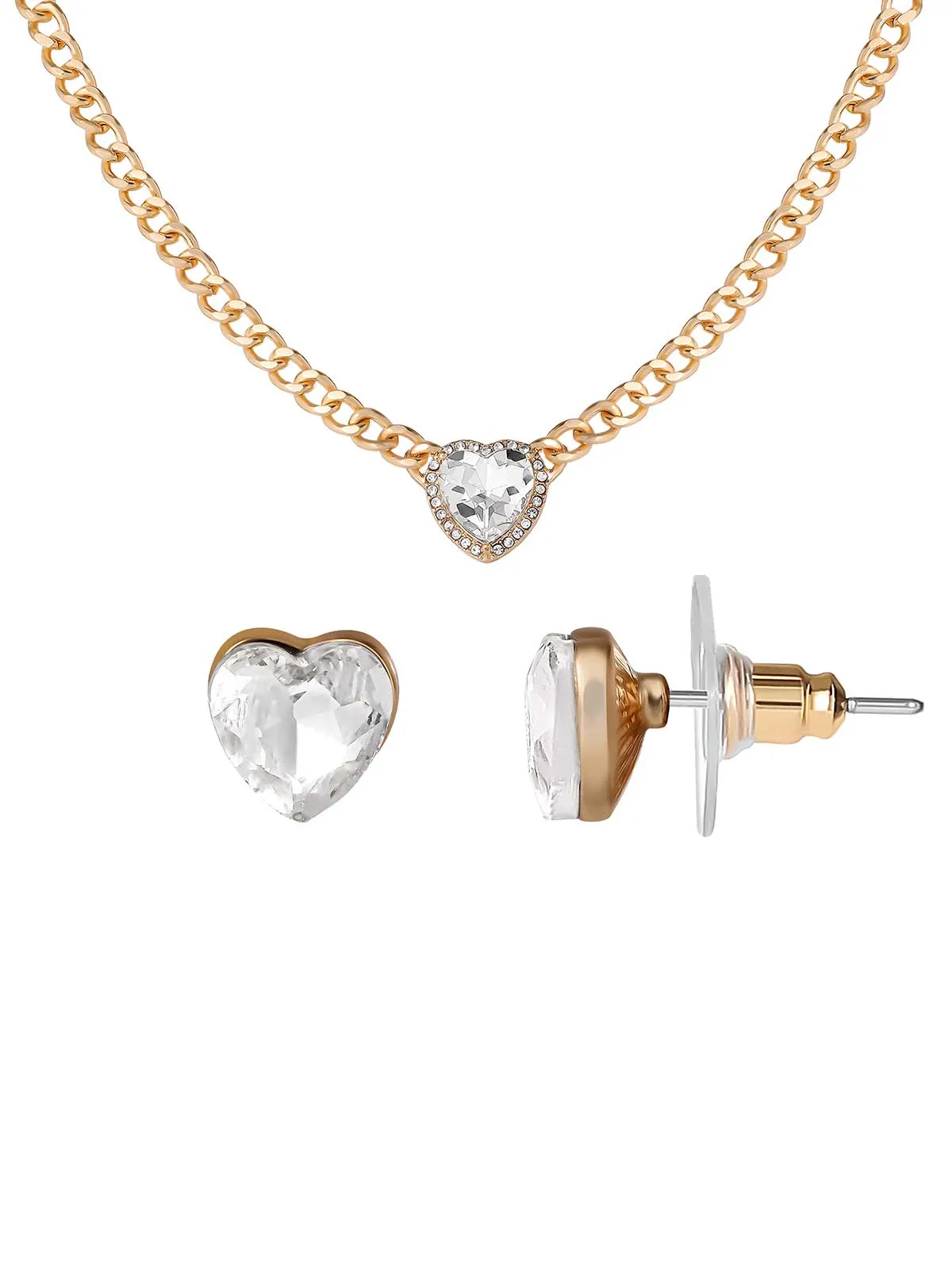 Heart Crystal Necklace & Stud Earring Set sold by Jessica Simpson product image thumbnail 2