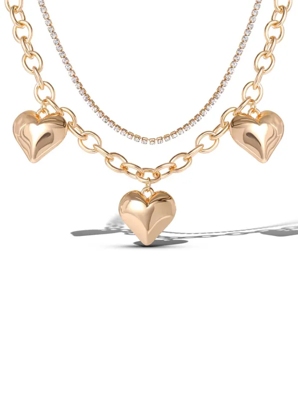 3 Hearts Layered Necklace sold by Jessica Simpson