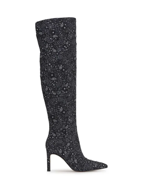 Earon Over The Knee Boot in Midnight Bandana sold by Jessica Simpson
