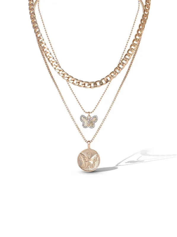 Layered Butterfly Pendant Necklace sold by Jessica Simpson