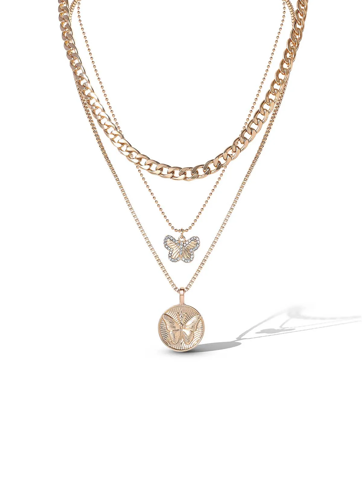 Layered Butterfly Pendant Necklace sold by Jessica Simpson