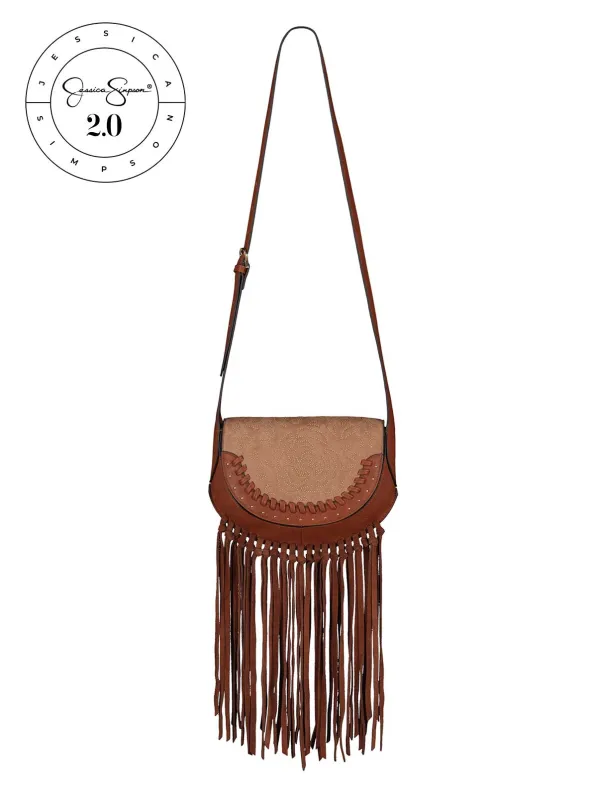 Jessica Simpson 2.0 Ava Saddle Crossbody in Golden Oak sold by Jessica Simpson