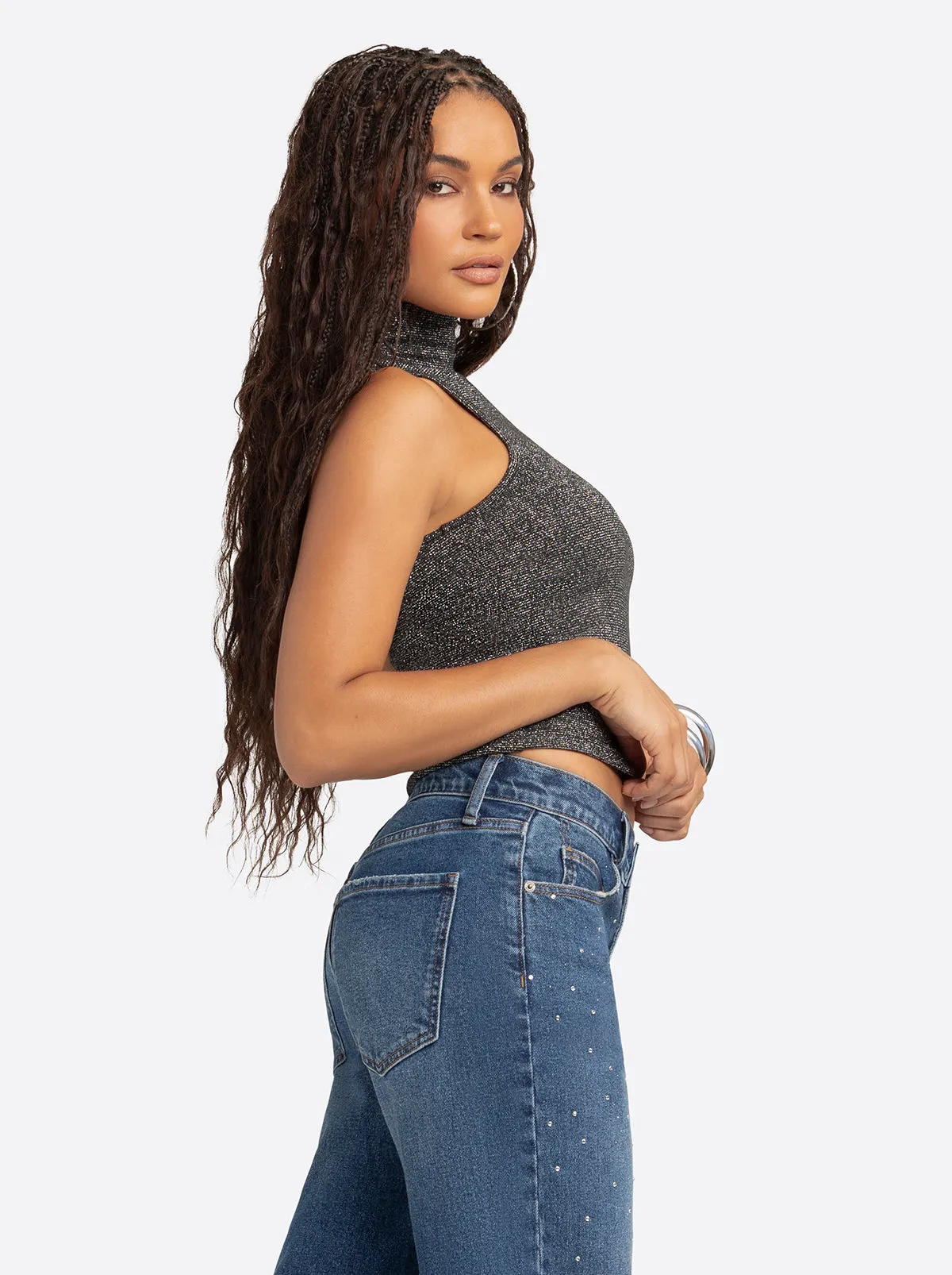 Jessica Simpson 2.0 Asha Shimmer Top in Black sold by Jessica Simpson product image thumbnail 2