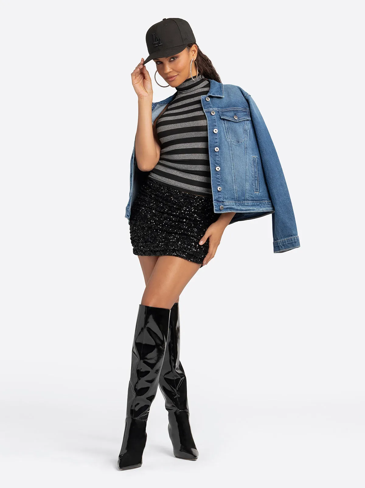 Jessica Simpson 2.0 Asha Shimmer Top in Stripe sold by Jessica Simpson product image thumbnail 4