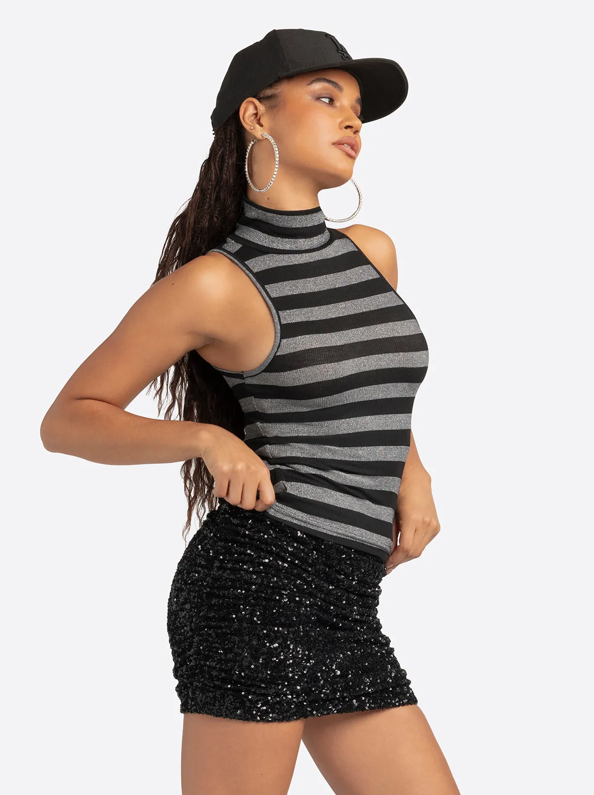 Jessica Simpson 2.0 Asha Shimmer Top in Stripe sold by Jessica Simpson product image thumbnail 2