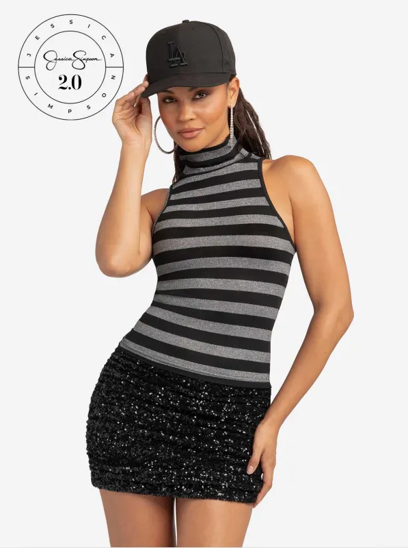Jessica Simpson 2.0 Asha Shimmer Top in Stripe sold by Jessica Simpson