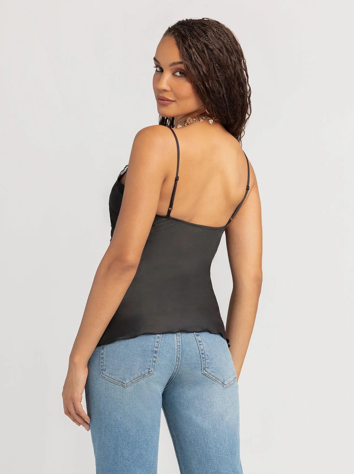 Jessica Simpson 2.0 Emmy Lace Trim Cami in Black sold by Jessica Simpson product image thumbnail 3