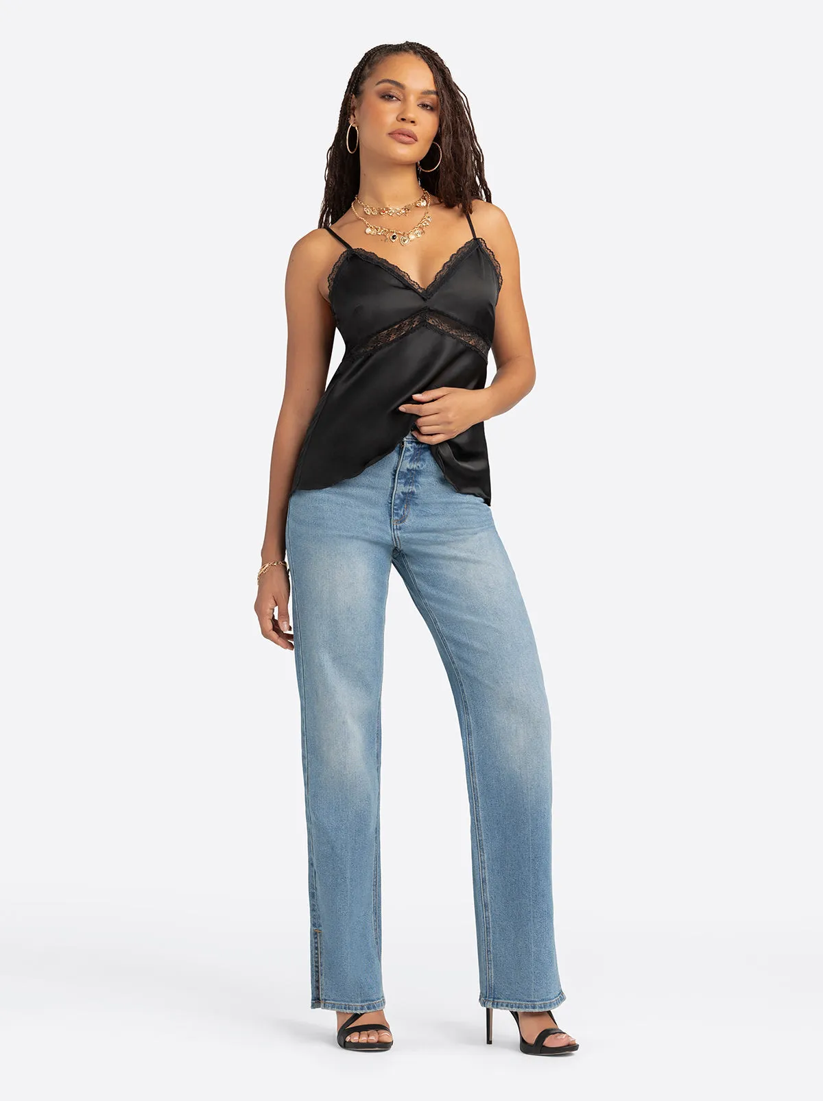 Jessica Simpson 2.0 Emmy Lace Trim Cami in Black sold by Jessica Simpson product image thumbnail 4