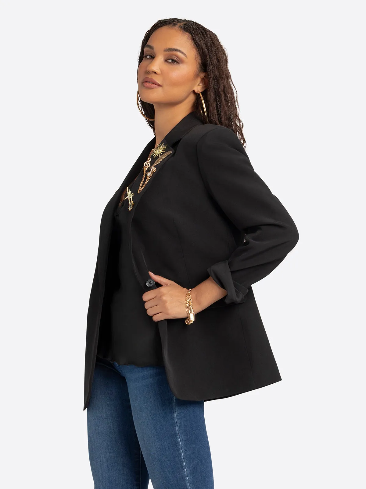 Jessica Simpson 2.0 Lenna Blazer in Black sold by Jessica Simpson product image thumbnail 2