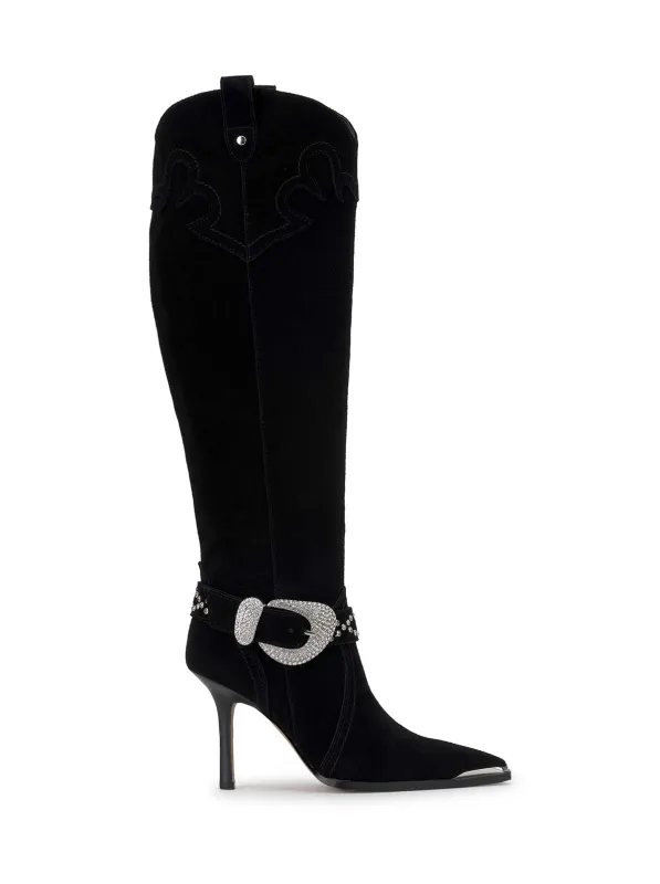 Kenzin Tall Boot in Black Suede sold by Jessica Simpson