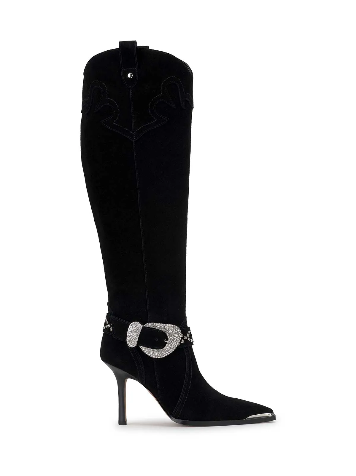 Kenzin Tall Boot in Black Suede sold by Jessica Simpson