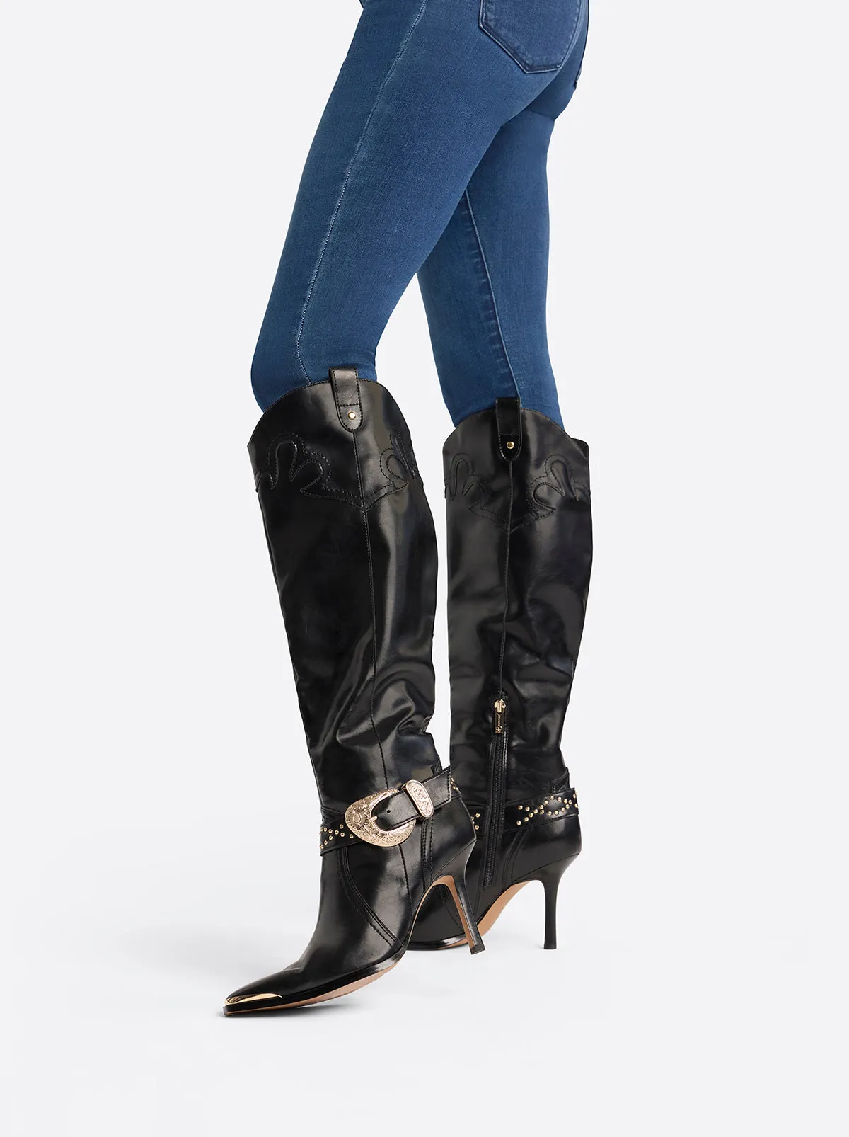 Kenzin Tall Boot in Black sold by Jessica Simpson