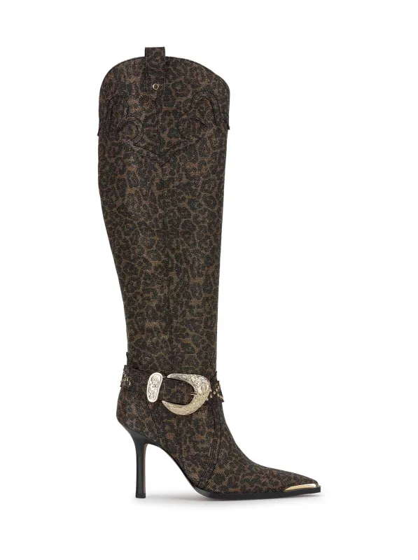 Kenzin Tall Boot in Leopard Sparkle sold by Jessica Simpson