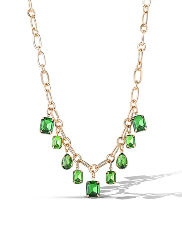 Gold Emerald Pendant Necklace sold by Jessica Simpson