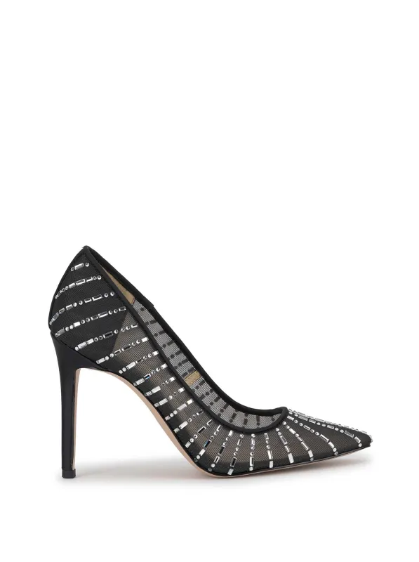 Piviano Pointed Toe Embellished Pump in Black sold by Jessica Simpson