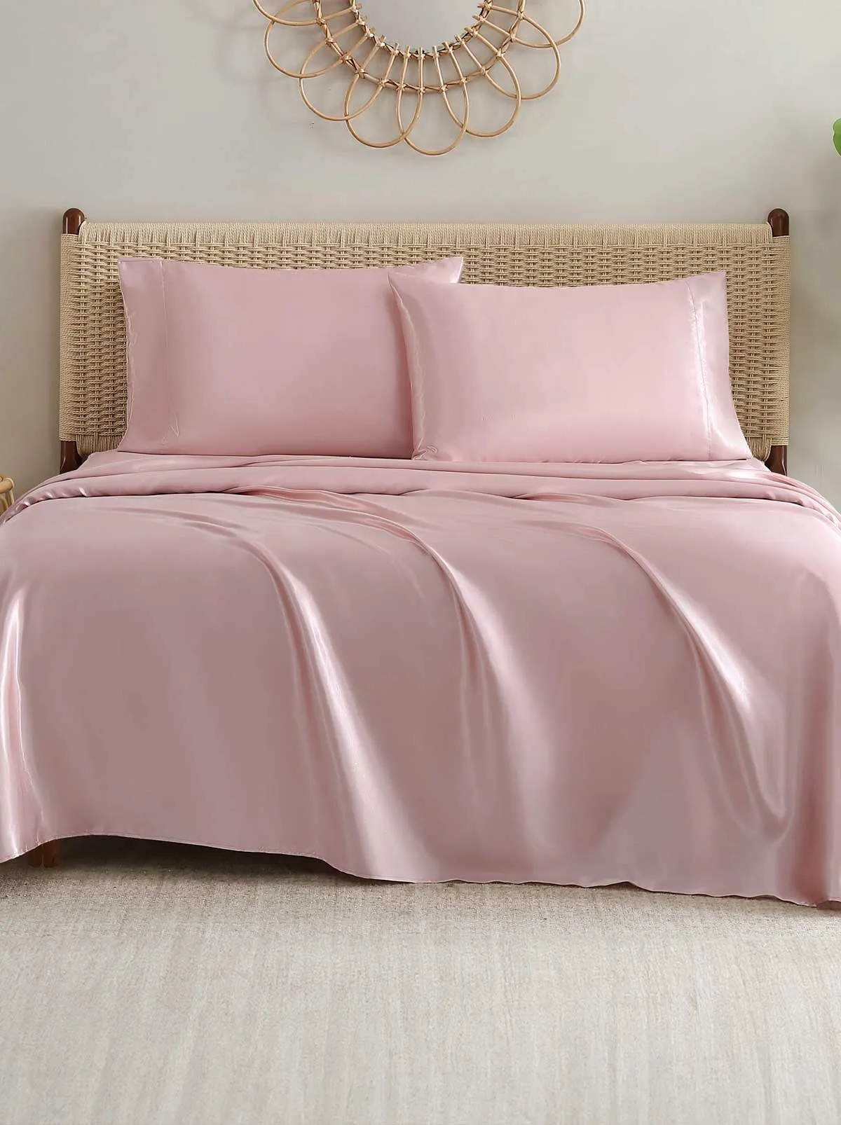 Silky Satin Sheet Set in Pink Lotus sold by Jessica Simpson