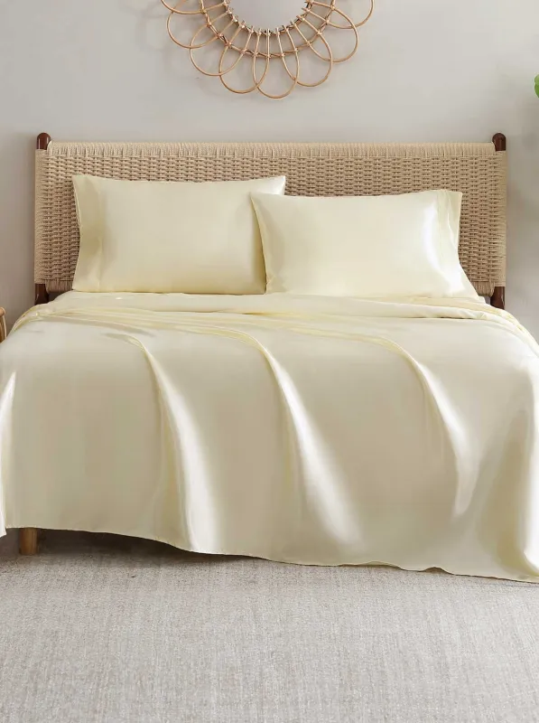 Silky Satin Sheet Set in Antique Golden Honey sold by Jessica Simpson