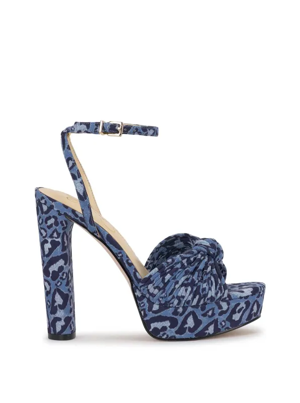Immie Platform Sandal in Blue Leopard sold by Jessica Simpson