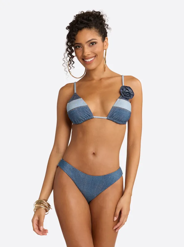 Triangle Bikini Top in Denim Dream sold by Jessica Simpson
