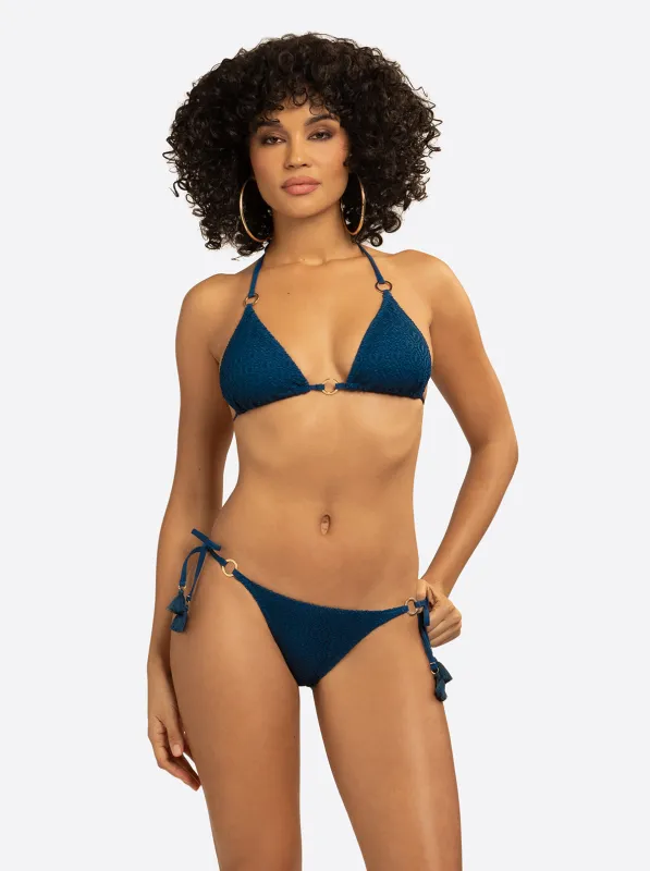 Crochet String Bikini in Dark Denim sold by Jessica Simpson