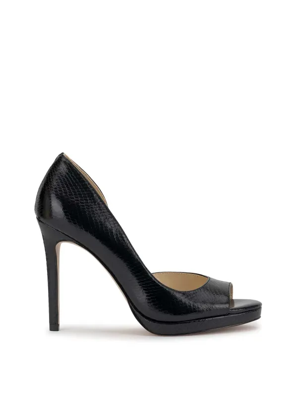 Kimli Peep Toe Pump in Black Snake made by Jessica Simpson