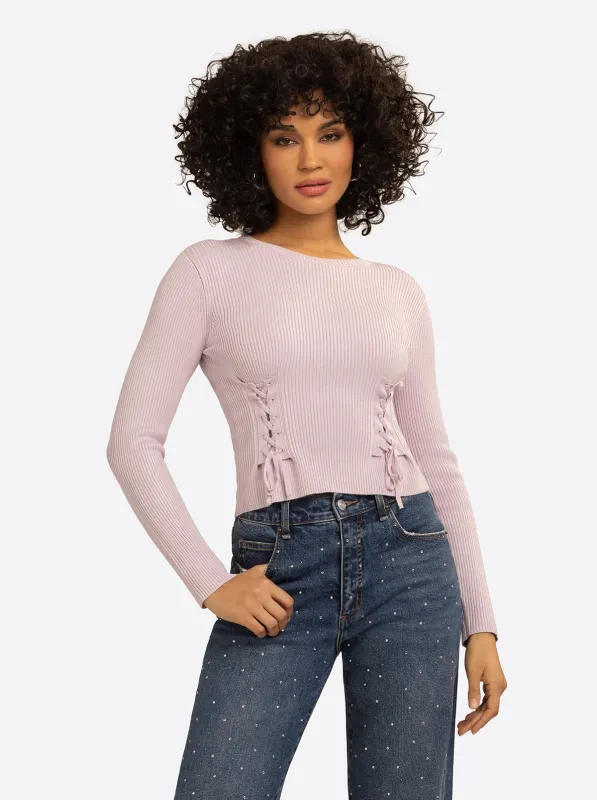 JS Jessica Simpson Taira Top in Lavender Frost made by Jessica Simpson