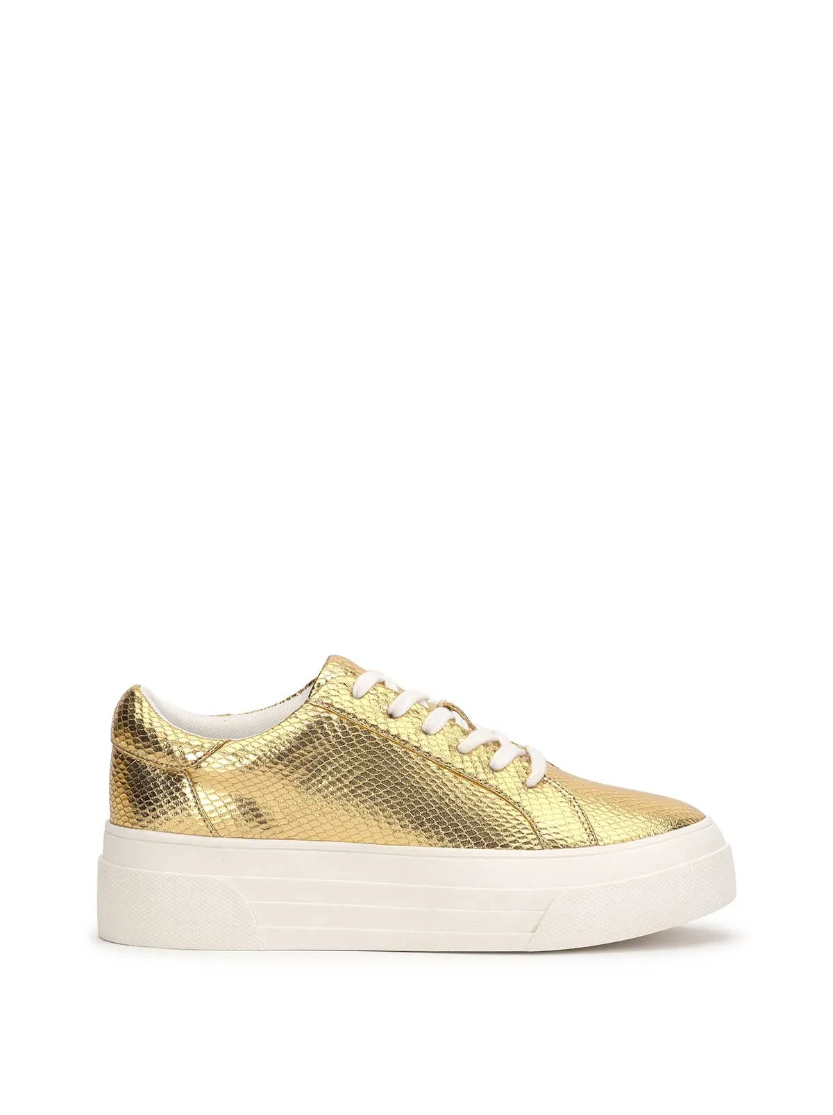 Caitrona Platform Sneaker in Gold sold by Jessica Simpson