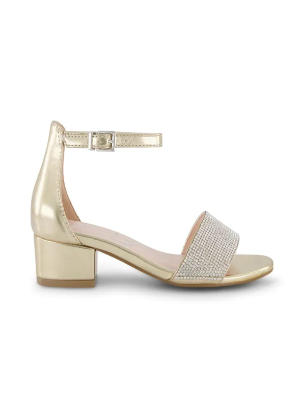 Girls' Pearl Stone Dress Heel in Gold sold by Jessica Simpson