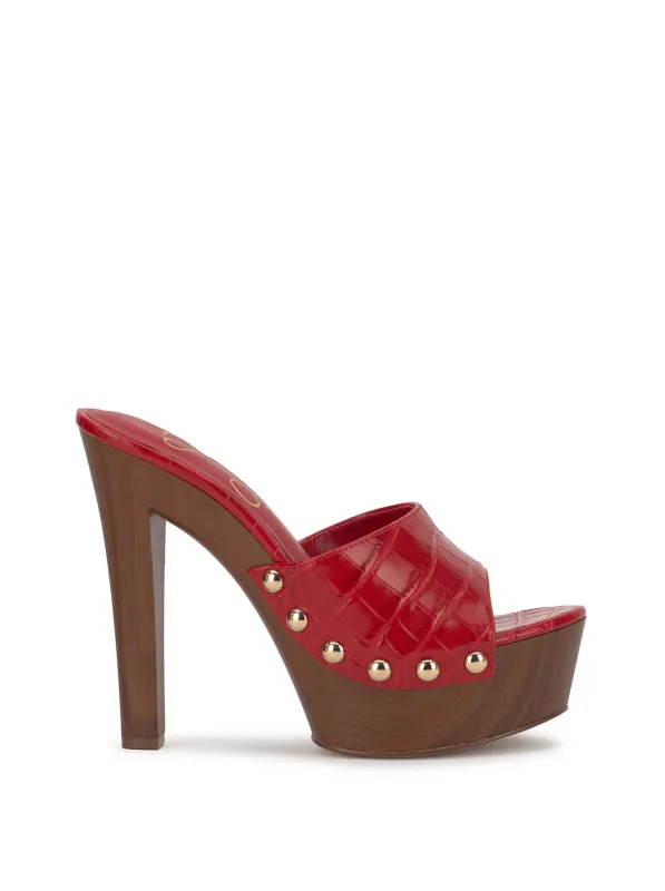 Cynlia Platform in Red Muse sold by Jessica Simpson