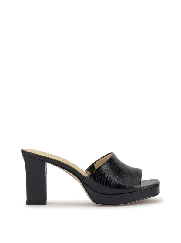 Elyzza High Heel Slide in Black Snake sold by Jessica Simpson