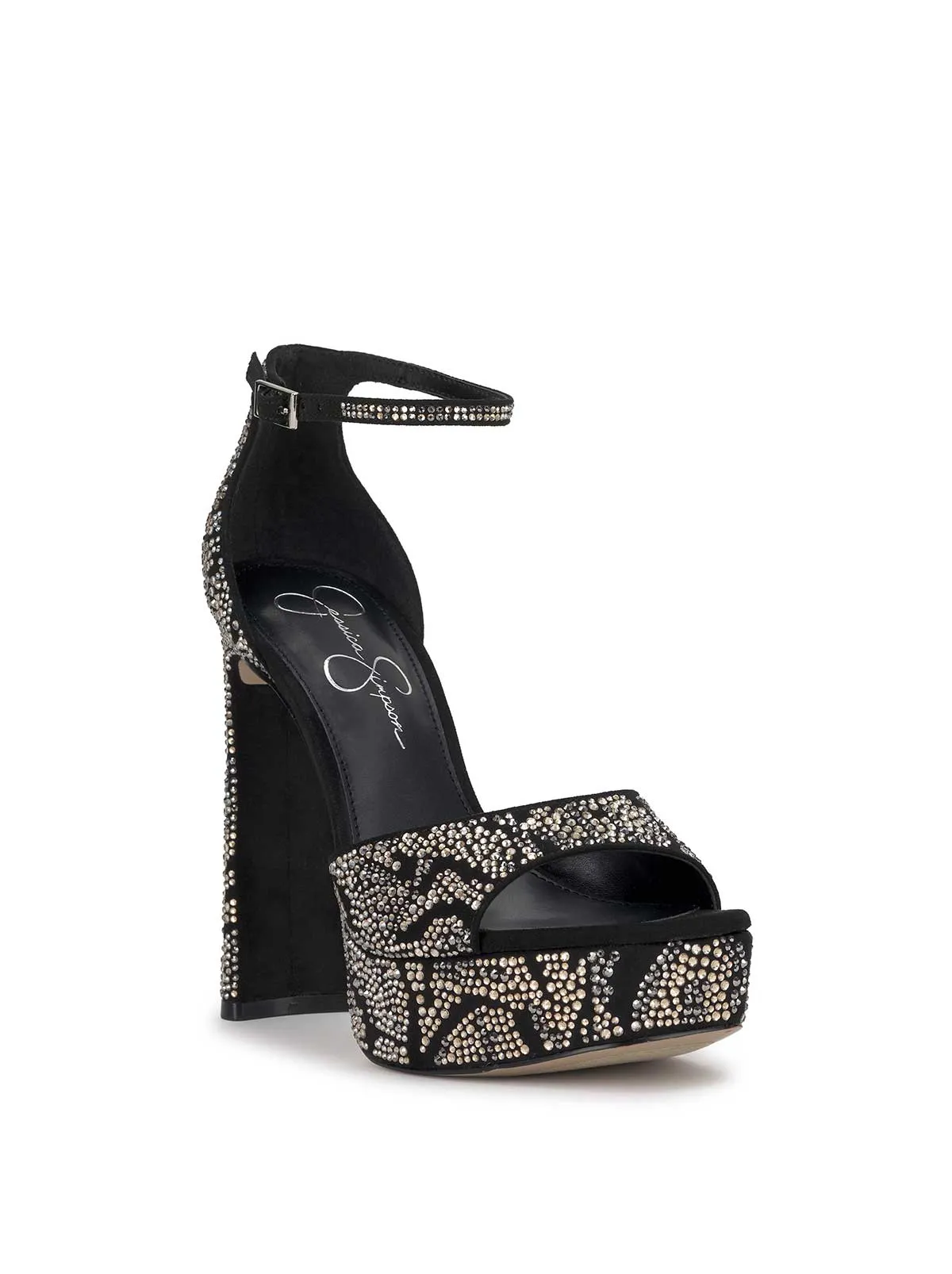 Telxia Ankle Strap Platform Sandal in Embellished Black sold by Jessica Simpson product image thumbnail 4