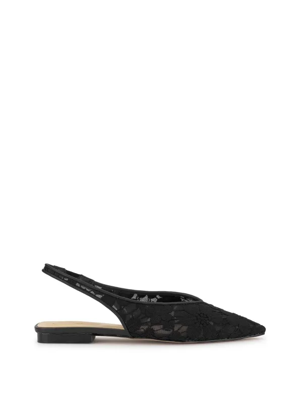 Mezzah Flat in Black Lace sold by Jessica Simpson