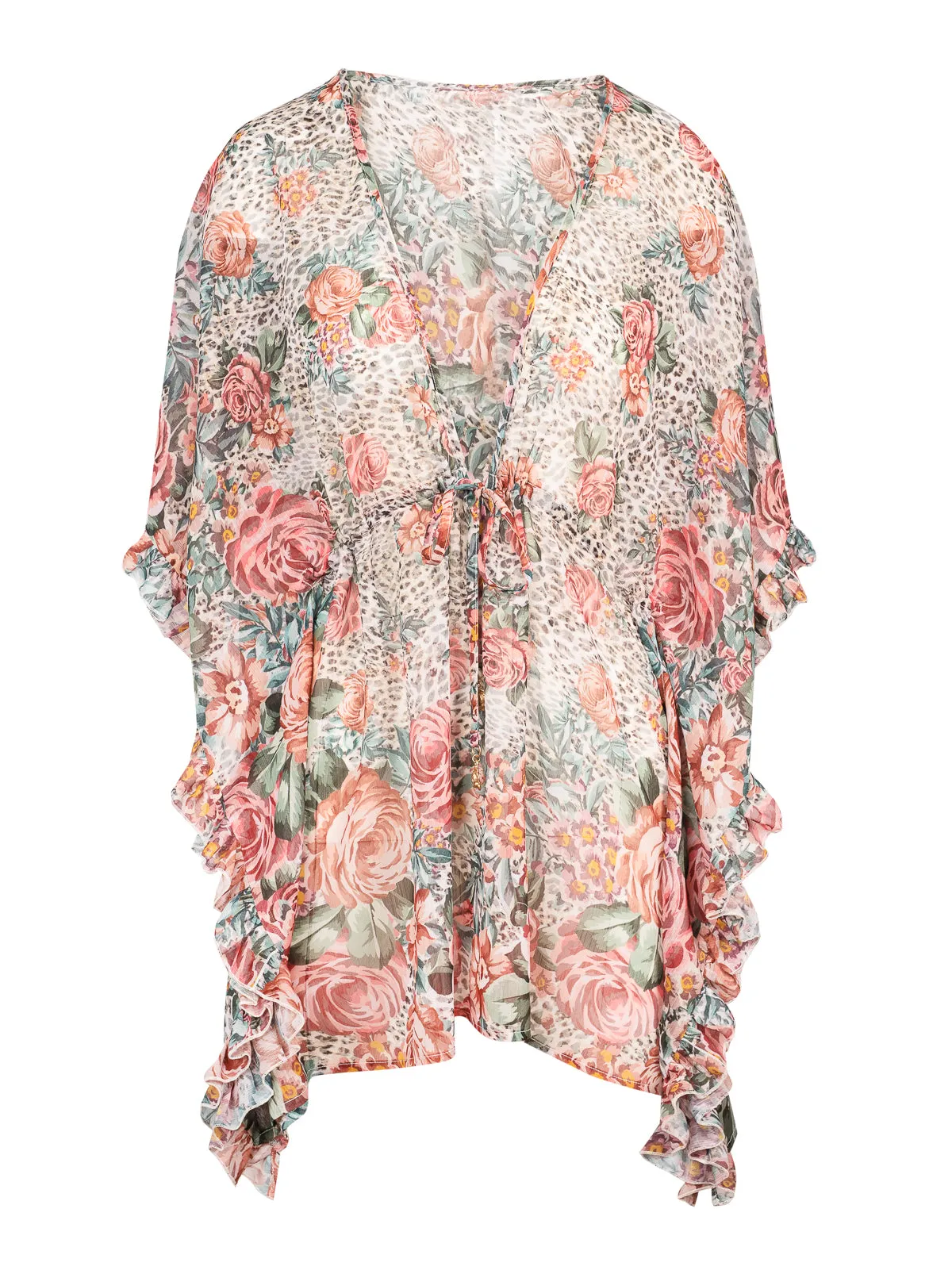 Animal Control Ruffle Cover Up Dress in Rose Multi sold by Jessica Simpson product image thumbnail 5