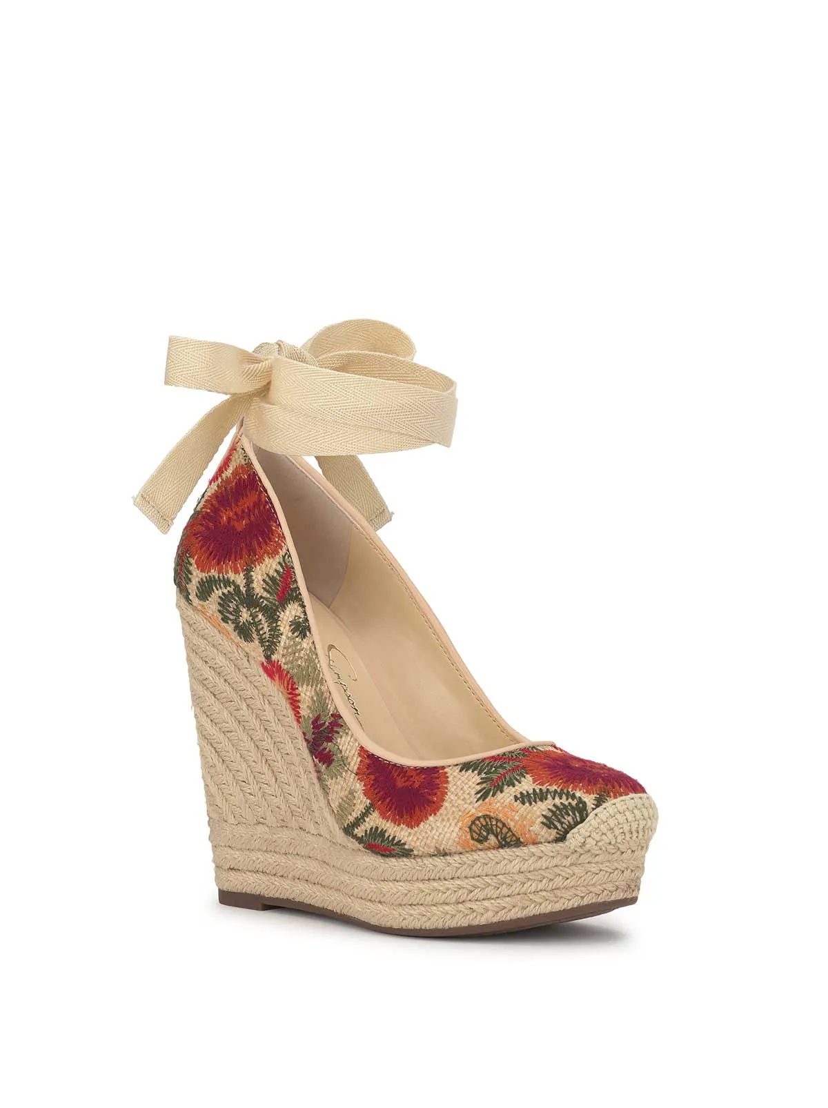 Zexie Platform Wedge in Floral Raffia sold by Jessica Simpson product image thumbnail 4