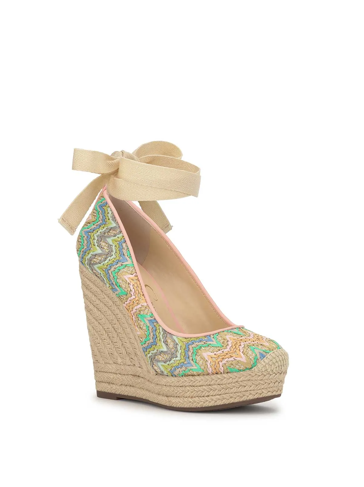 Zexie Platform Wedge in Raffia Chevron sold by Jessica Simpson product image thumbnail 4