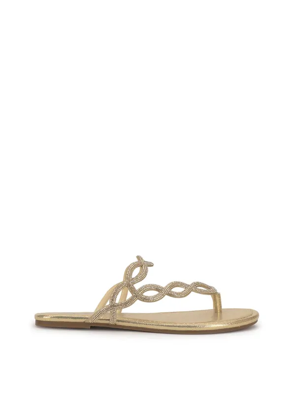 Aloni Sandal in Gold sold by Jessica Simpson