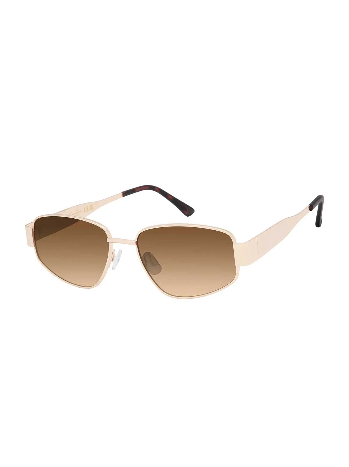 Polished Metal Oval Sunglasses in Gold Tortoise sold by Jessica Simpson