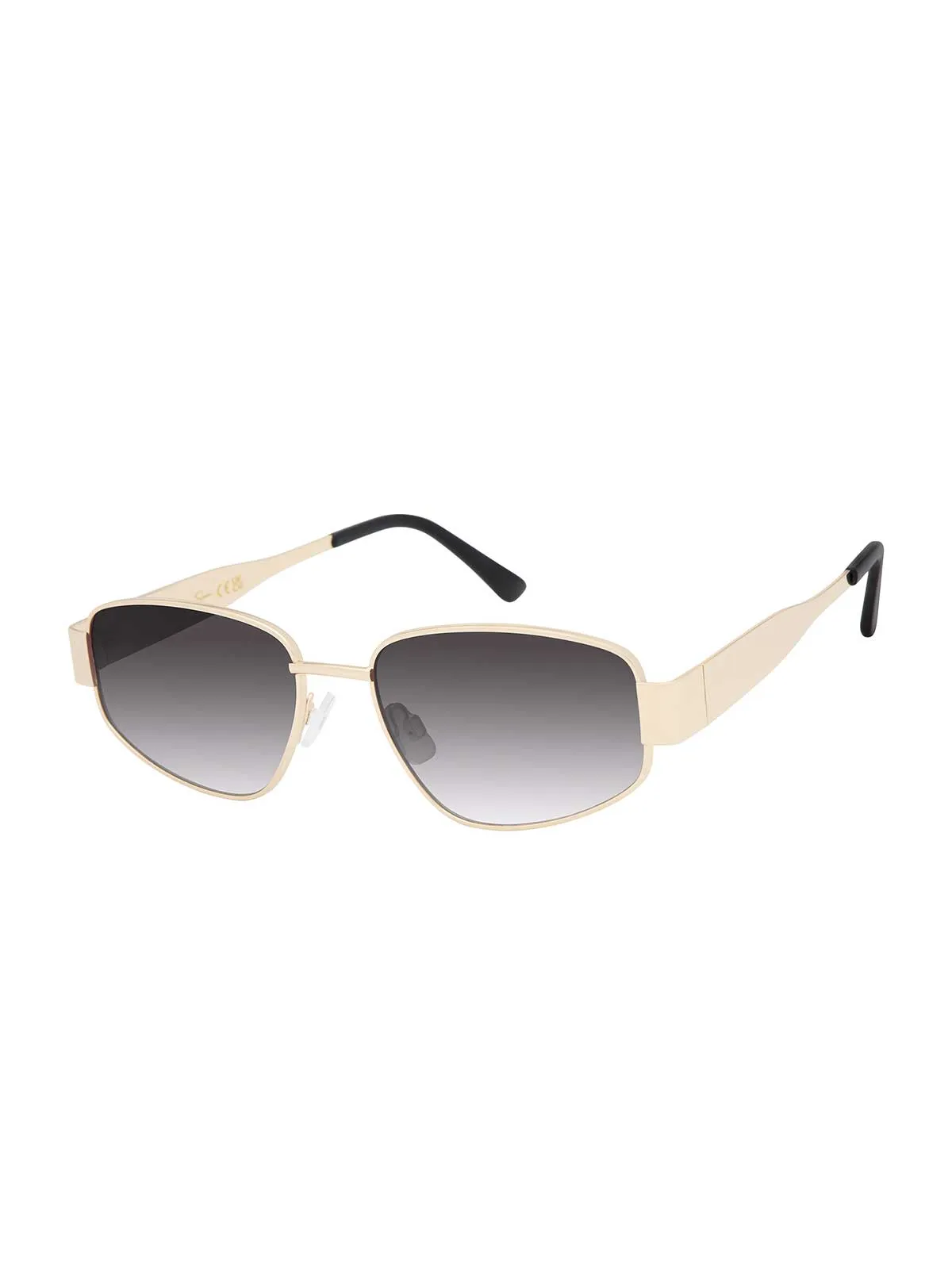 Polished Metal Oval Sunglasses in Gold Black sold by Jessica Simpson