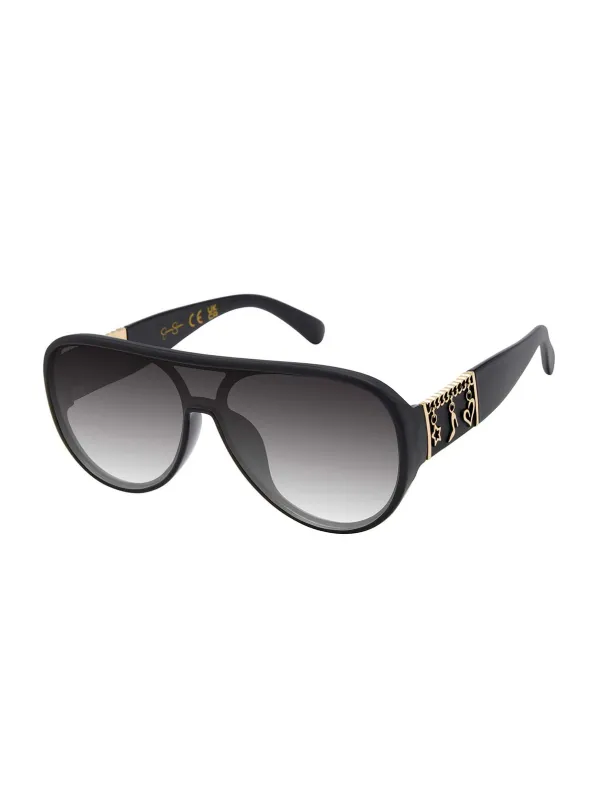 Golden Charm Aviator Sunglasses in Black made by Jessica Simpson