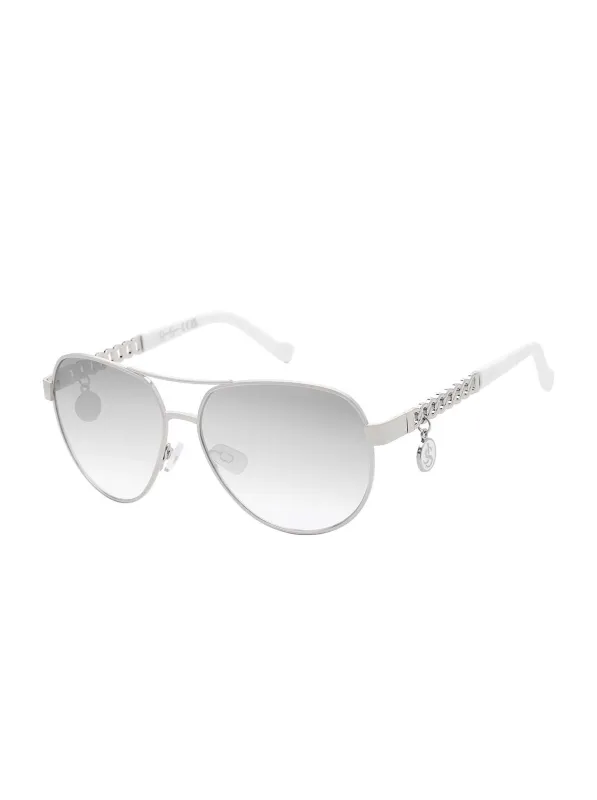 Chain Aviator Detail Sunglasses in Silver made by Jessica Simpson