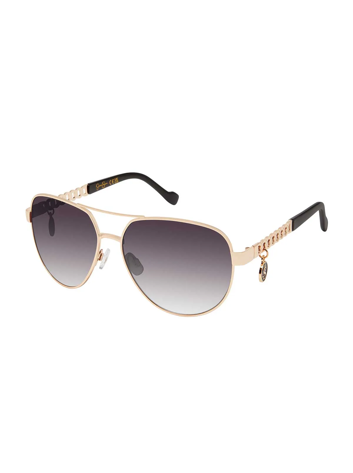 Chain Aviator Detail Sunglasses in Gold Black sold by Jessica Simpson
