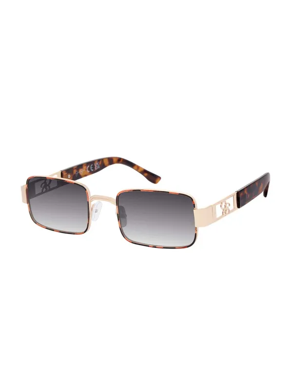 Lux Rectangle Sunglasses in Tortoise Gold made by Jessica Simpson