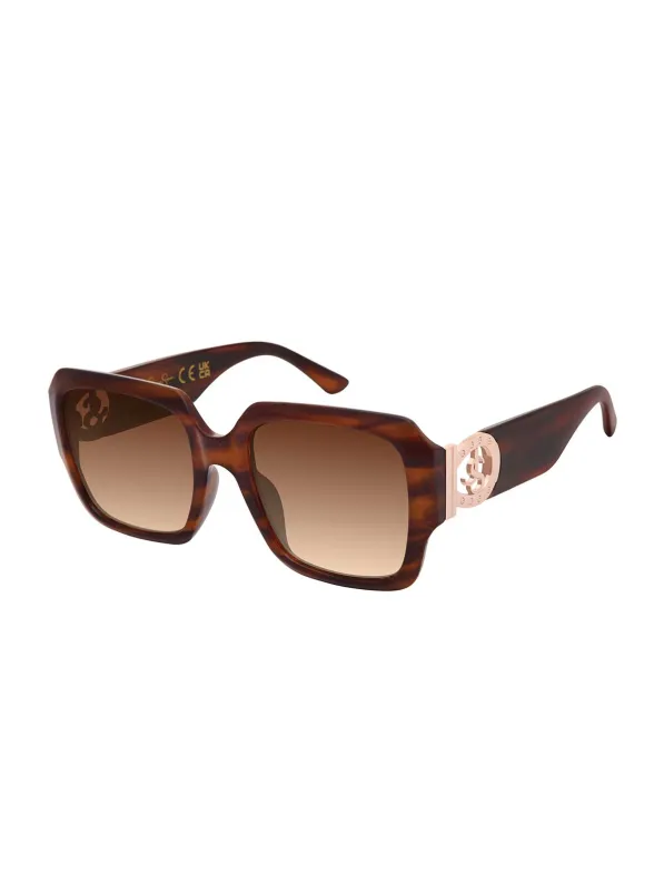 Bold Square Logo Sunglasses in Wood made by Jessica Simpson