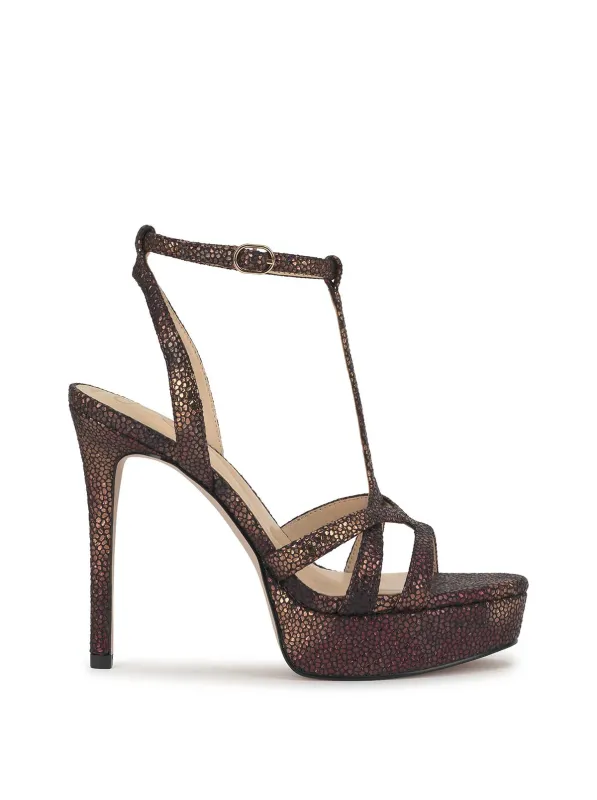 Sippete Platform Sandal in Bronze Snake made by Jessica Simpson