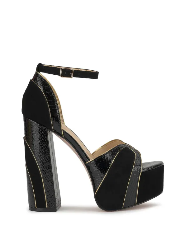 Avele Platform in Black & Gold made by Jessica Simpson