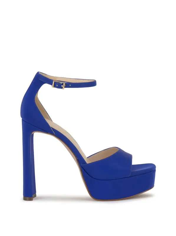 Telxia Ankle Strap Platform Sandal in Blue Royale made by Jessica Simpson